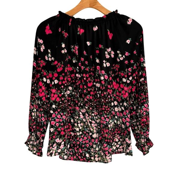 Talbots RSVP Smocked blouse rose garden size large - Picture 5 of 8